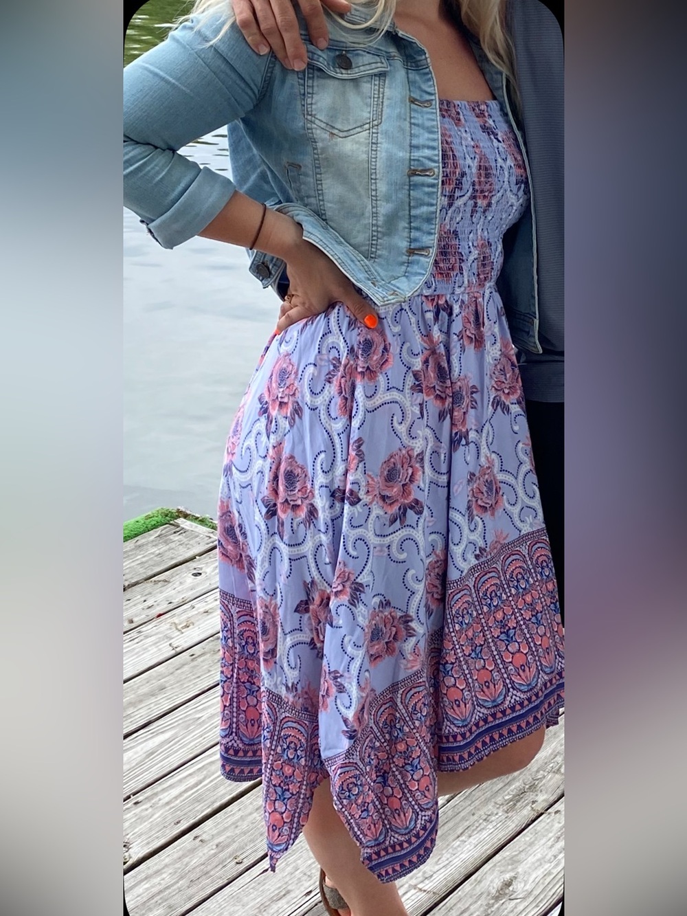 Japna Lightweight Boho Floral Asymmetrical Style Dress